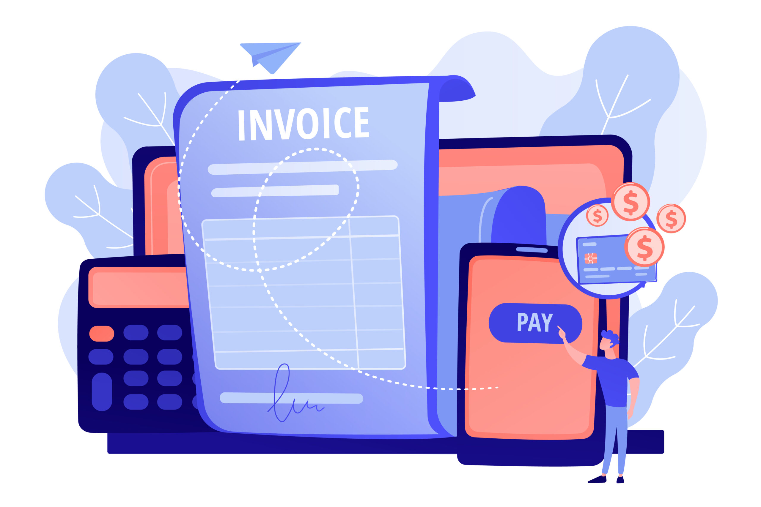 Payment terms concept vector illustration Invoice simple