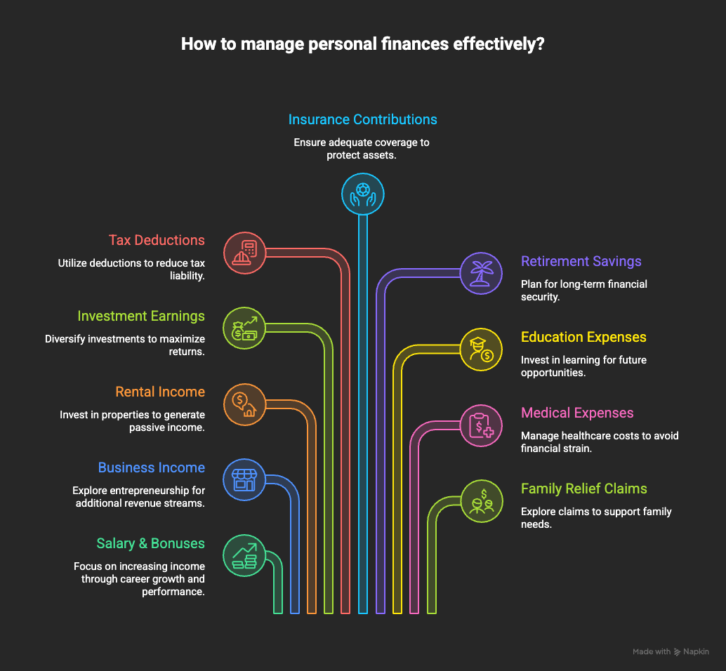Income, Deductions & Reliefs That Affect Your Taxes - visual selection